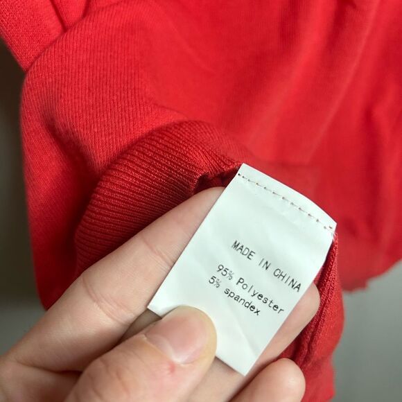 Red Collared Quarter Zip Lightweight Sweater - Picture 7 of 9